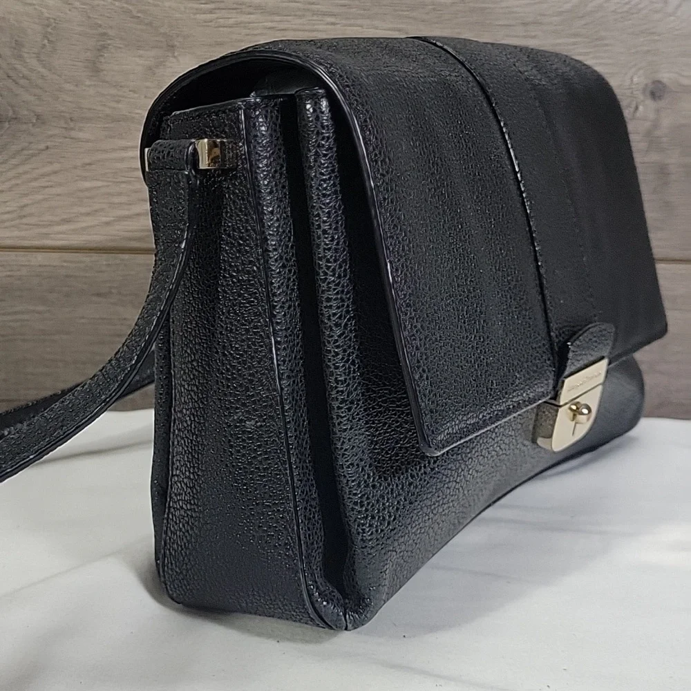 Kate Spade Black Textured Leather Crossbody Shoulder Bag